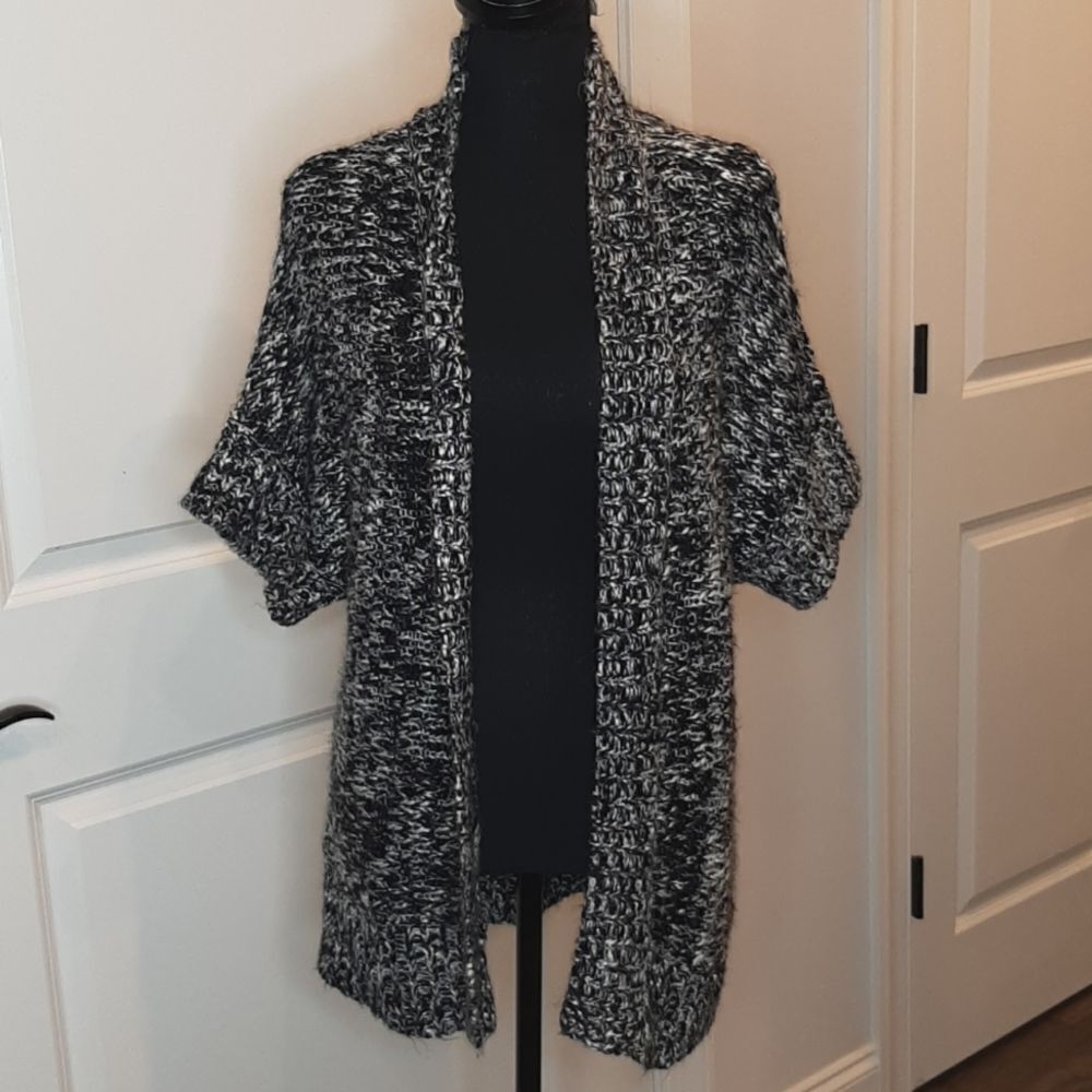 New Directions Black and White Cardigan